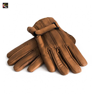 Guantes de Cuero para Mujer, Guantes de Cuero Marrón de Moda, Guantes Cálidos de Invierno para Chicas - Product Image 1