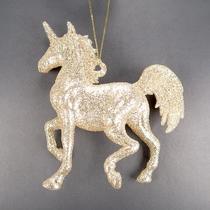 Décoration de Noël Nouvel An Or Antique avec Peinture Noire Acrylique 3D Licorne Ornement - Product Image 5