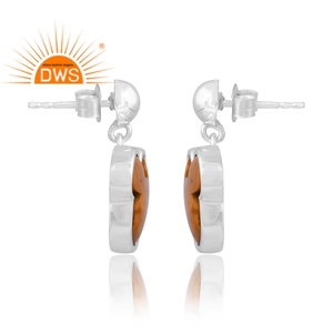 Nuevo diseño de tendencia, pendiente de piedra preciosa amarilla de ojo de tigre Natural de plata esterlina, joyería de diseño personalizado para mujer, regalo para ella - Product Image 4