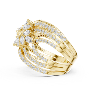 Glow Flow jewels 10K Gold Oversized <b>Statement</b> <b>Ring</b> with Kundan Work - Product Image 6