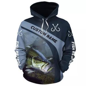 Sudadera con capucha de pesca de manga larga para hombre y mujer, Jersey personalizado con sublimación, chándal de gran tamaño, venta al por mayor - Product Image 3