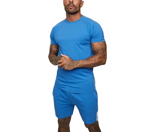 Conjunto de Camiseta y Pantalones Cortos para Hombre, Cuello Redondo, Manga Corta, Corte Ajustado, 100% Algodón, Nueva Moda 2026, HECHO POR HS 2026 - Product Image 2