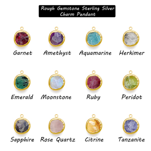 Raw Rainbow Moonstone Gemstone 925 Sterling <b>Silver</b> Bezel Setting Birthstone Gold Vermeil DIY <b>Charm</b> Pendant for Making Jewelry - Product Image 6