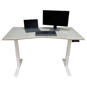 FlexiDesk FLD003 Minimalist Design Plywood Lifting Table with 2-Joint <b>Electric</b> Adjustment Concrete Color - Product Image 1
