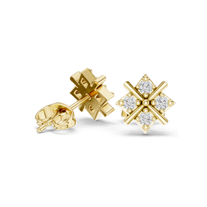 Boucles d'oreilles clous géométriques en diamant de laboratoire 0,28 CT Or 18 carats/14 carats/10 carats et Argent 925 Options Or Rose/Jaune/Blanc Unisexe - Product Image 4