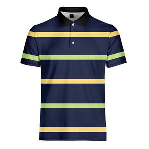 Polo de haute qualité pour hommes pour l'été décontracté à manches courtes anti-rides compressé en tissu tricoté pour la sublimation - Product Image 1