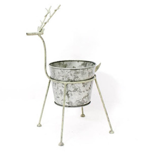 Pot de fleurs de renne en métal galvanisé d'intérieur personnalisable Design coloré pour les festivals, la maison et le jardin Finition enduite de poudre - Product Image 3