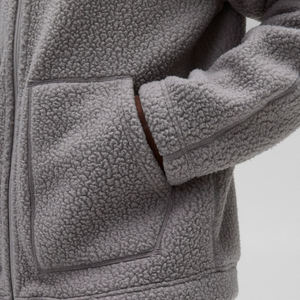 Organic Fleece <b>Men's</b> Hoodies <b>Jackets</b> 100% Polyester <b>Men's</b> Pockets Sweatshirt <b>Jacket</b> Teddy <b>Flannel</b> Full-Zip Hoodie for <b>Men</b> - Product Image 6