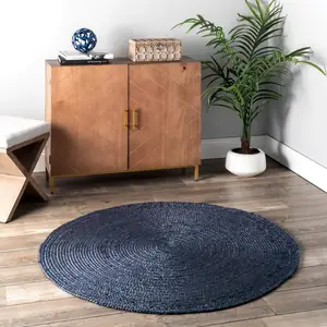 Karpet katun cetak blok tangan karpet dapat dicuci karpet katun bulat karpet rami dekorasi rumah ruang tamu yang indah
