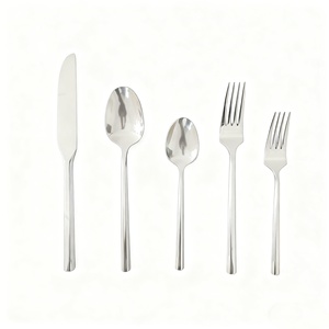 Set di Posate in Acciaio Inox Coltelli Cucchiai Forchette Placcati Argento Set di Posate di Lusso per Matrimoni e Banchetti - Product Image 2