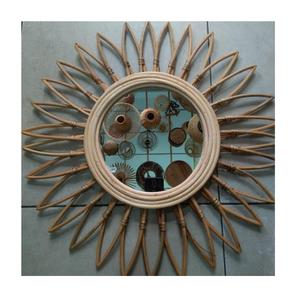 100% Handcrafted Rattan <b>Mirror</b> Tropical Rattan <b>Mirror</b> with Natural Finish for a Relaxed Island-Inspired Look In Bulk For Export - Product Image 4
