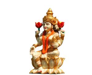 Statue de la déesse Laxmi en résine blanche, figurine religieuse indienne, Inde, 20 cm, pour la décoration de la maison et des temples - Product Image 1