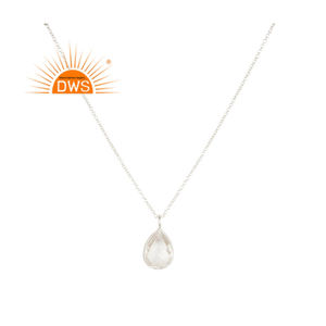 Venta caliente de plata esterlina cristal natural cuarzo piedra preciosa colgante collar personalizado joyería fabricante - Product Image 1
