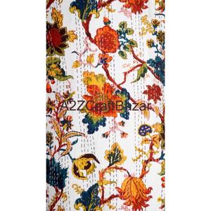 Robes longues à manches trois quarts à col en V à cordon de serrage en tissu floral tissé à la main Douces et respirantes Séchage rapide 100% coton pour femmes - Product Image 4