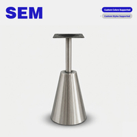 Base de table en acier inoxydable SEM, forme conique, base de table en métal pour table ronde ou carrée, pieds de meubles