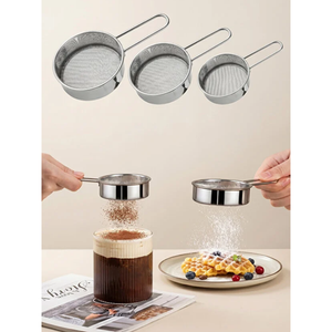 Utensilios para Postres, Juego de Tamiz para Azúcar en Polvo y Cacao, Tamiz de Malla Fina para Decorar Tiramisú - Product Image 2