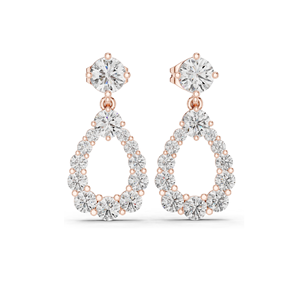 Boucles d'oreilles pendantes en diamant de laboratoire 3,266 CT, forme poire, diamants CVD VVS-VS EF, or 18 carats, 14 carats, 10 carats et argent 925, rose, jaune - Product Image 6
