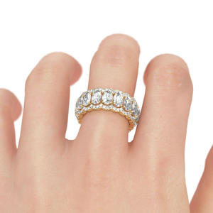 Bague de mode Jeulia en argent sterling plaqué or avec coupe ovale pour femme - Product Image 4