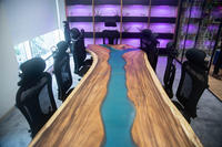 Table basse moderne haut de gamme peinte à la main avec plateau en résine époxy 3D, mobilier de salon portable, artisanat animalier et angélique