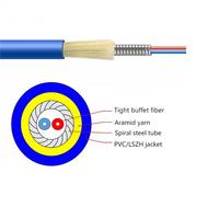 Cable de fibra óptica blindado en espiral dúplex para interiores G652D G657A Cable óptico de 4,8mm y 4/12 núcleos para aplicaciones de tipo FTTH y SM