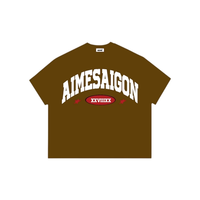 Camiseta Unisex Oversize de Corte Cuadrado, Transpirable, con Bordado y Estampado, Tela Waffle, Corte Corto, Tallas Grandes, para Adolescentes, ODM OEM