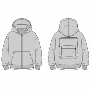 Meilleure taille de haute qualité vierge poids lourd surdimensionné 400 Gsm coton éponge français hommes recadrée Boxy sweat à capuche - Product Image 2