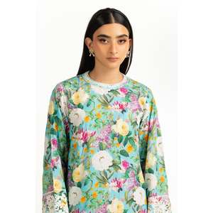 Conjunto Casual Bohemio para Mujer, Verde Mar, Viscosa Jacquard, Talla XS/XS, para Primavera/Verano, Conjunto de 2 Piezas con Shorts - Product Image 1