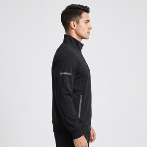 Chaqueta Deportiva Personalizada para Hombre con Cierre Completo - Negra, Impermeable, Ligera, de Poliéster y Spandex, Anti-UV, con Cuello Alto - Product Image 3