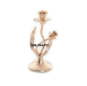 Ensemble de deux bougeoirs en aluminium et en marbre de taille personnalisée pour la décoration de la maison et du mariage - Product Image 3