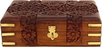 Boîte à bijoux en bois pour femmes, écologique, moderne, organisateur de bijoux poli, sculptures complexes, personnalisable, cadeau de mariage, art indien