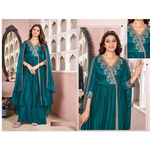 Colección de Ropa Étnica lista para usar Kurti con Palazzo con estilo completo y costura de acabado de boutique a los mejores precios - Product Image 1