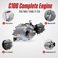 Nouveau Moteur Horizontal 4 Temps 70cc 100cc 110cc avec Allumage CDI et Démarrage au Kick pour Scooter Underbone et Moto, Fabrication OEM Chongqing
