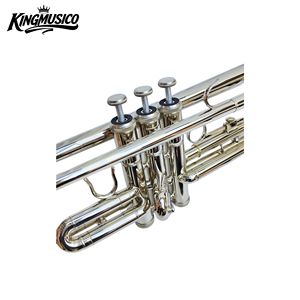 Trompeta Profesional Plateada, Instrumento <span class=keywords><strong>de</strong></span> <span class=keywords><strong>Viento</strong></span> <span class=keywords><strong>de</strong></span> Latón <span class=keywords><strong>de</strong></span> Alta Calidad para Músicos, Orquestas y Bandas - Product Image 4