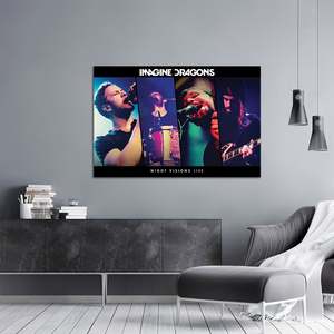 Imagine Dragons 'Night Visions Live' Canvas <b>Poster</b> Modern Design Style Black Frame for Wall Use - Product Image 3