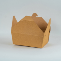 Boîte alimentaire en papier kraft biodégradable enduite de PE à l'intérieur de l'emballage jetable étanche à emporter conteneur à déjeuner écologique