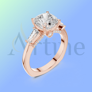 Bijoux d'ambiance rose Bague de fiançailles en or 18 carats avec diamant rond taille brillant - Product Image 1