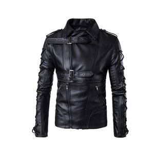 Veste en cuir véritable pour homme sur mesure avec col montant en cuir de vache Logo avant - Style de rue haut de gamme Fournisseur OEM/ODM - Product Image 5