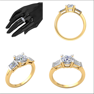 Bague en or 18 carats pour femme avec 1.34Cts Lab Grown VS Clarity EF Color Lab Grown Diamond Jewelry - Product Image 3