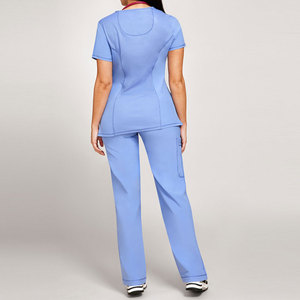 Conjuntos de Uniformes Médicos de Verano Transpirables Unisex Personalizados al por Mayor, de Punto con Spandex, para Enfermeras y Hospitales, con Detección de Agujas - Product Image 2