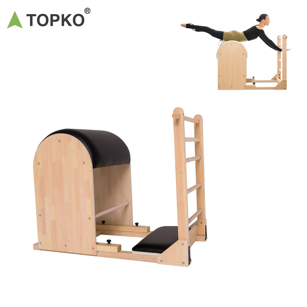 TOPKO sedia di stabilità a pedale diviso PILATES di alta qualità con manici sedia da Pilates a pedale in legno massello con Design Yoga