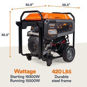 For New GP Series 15,500 Watt (120 / 240V) Electric Key Start <b>Gasoline</b> EFI Portable <b>Generator</b> with COsense - Product Image 3