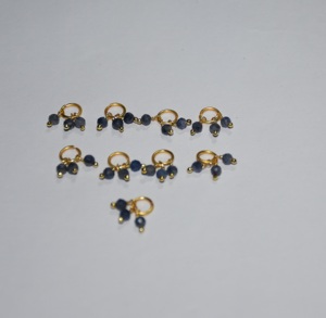 Natural Semiprecious tanzanite Bead Faceted 3 beads single <b>Wire</b> Wrapped, Gemstone Dangle Beads for Women Girls Jewelry Making - Product Image 1