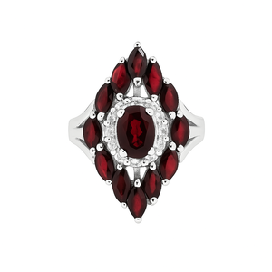 Grenat Marquise Gemstone Bague de fiançailles en argent sterling 925 pour ses bijoux de naissance de janvier - Product Image 3