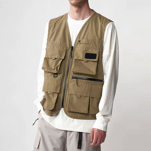2025 Online Arrival Best Zipper Style Heavy Duty <b>Vest</b> Custom Logo Printed V Neck Top Fishing <b>Vest</b> - Product Image 3