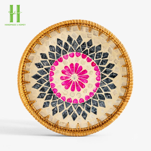 Haute qualité écologique durable décor à la maison rotin vadrouille plateau de service fait à la main OEM du Vietnam - Product Image 1