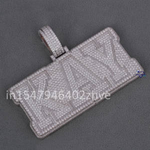 Goteo Hip Hop 925 plata esterlina Moissanite diamante colgante con VVS claridad diamantes da un toque único de Glam - Product Image 2