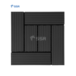 Grey Outdoor Wood Plastic Composite <strong>Deck</strong> Tile Interlocking Decking Tile 300x300 Square Composite Decking Tiles - Product Image 1