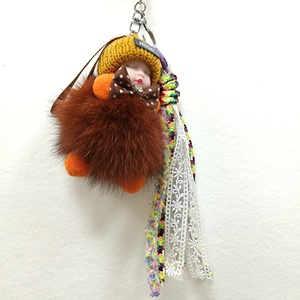 Sweet Cute Sleeping Baby Doll Keychain Pom Pom Rabbit Fur Ball <b>Key</b> Chain Fluffy Car <b>Key</b> <b>Ring</b> <b>Bag</b> Charm Gift Plush Fur <b>Key</b> Chains - Product Image 4