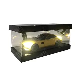 Vitrine de voiture modèle en acrylique transparent personnalisé de fabricant chinois Vitrine de voiture moulée sous pression avec lumières Vitrine de voiture moulée sous pression