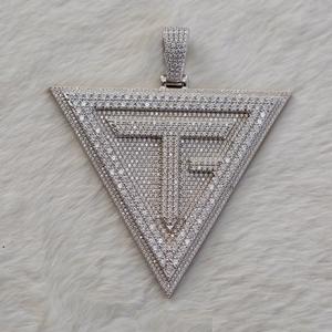 VVS Custom Moissanite Pendant, Fully Ice out Charm Logo Diamond Pendant, Men Hip Hop Customized Party <b>Necklace</b> Gift - Product Image 1